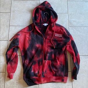 Streetwear Society Active Red Black Tie Dye Hoodie